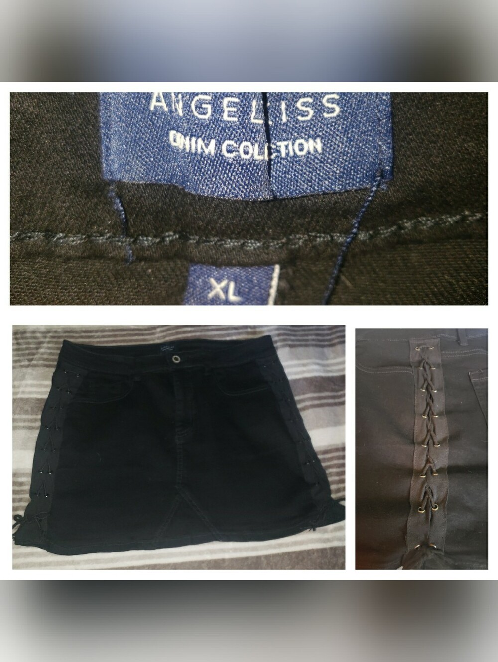 Black Lace-Up Side Mini Skirt